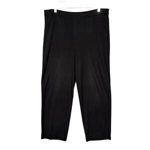 Exclusively Misook Pants Womens Large Black‎ Cropped Slinky Knit Pull On Stretch